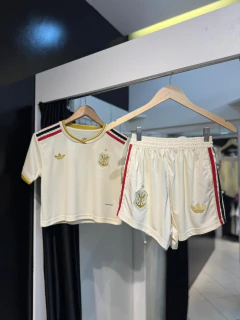 SHORT FLAMENGO FEMININO BEGE/DOURADO- 25/26 - 2R Imports