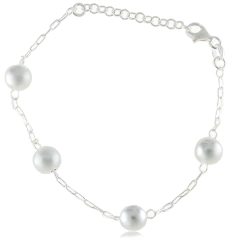 Pulseira feita com prata Bolinha