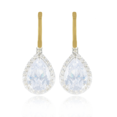 Brinco feito com prata e ouro com Zircônia - comprar online