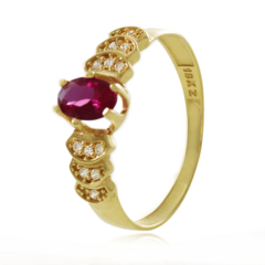 Anel feito com Ouro 18K cravejado com zircônias - comprar online