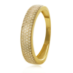 Anel feito com Ouro 18K cravejado com zircônias - comprar online
