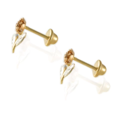 Brinco Flor feito com Ouro 18K Três Cores - Arlindo Joias