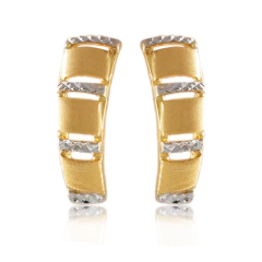 Brinco Ouro 18K Duas Cores