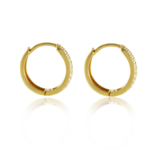 Argola feita com Ouro 18K cravejada com Zircônias - comprar online