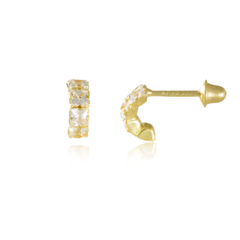 Brinco Infantil feito com Ouro 18K com Zircônias
