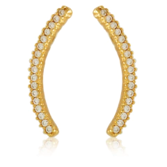 Brinco feito com Ouro Ear Cuff cravejado com zircônias