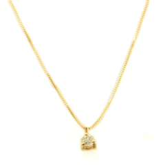 Colar Ponto de Luz com diamante e ouro 18K