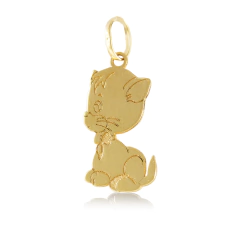 Pingente Gatinho feito em Ouro 18K