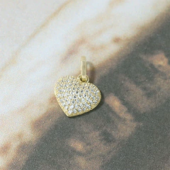 Pingente Coração Ouro 18K feito com Ouro 18K Cravejado com Zircônias na internet