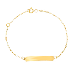 Pulseira Infantil Chapinha feita com ouro 18K