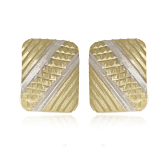 Brinco Placa folheado a ouro 18K