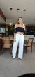 Cropped renda Preto - comprar online