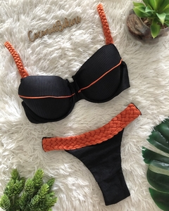 Biquíni Tailândia Preto e Bronze