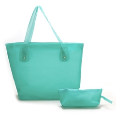 Bolsa de Praia + Necessaire Verde Silicone