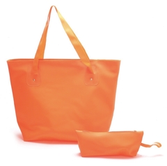 Bolsa de Praia + Necessaire Laranja Silicone
