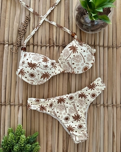 Biquíni Malibu Marrom e Off White - comprar online