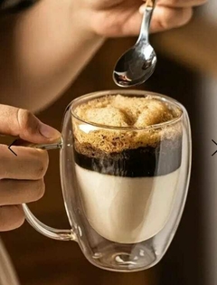 Taza doble vidrio con asas 350 cc
