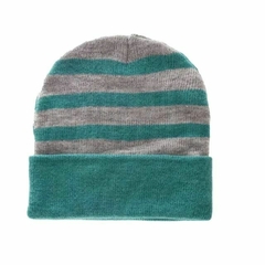 GORRO 509614 RAYADO AQUA-GRIS