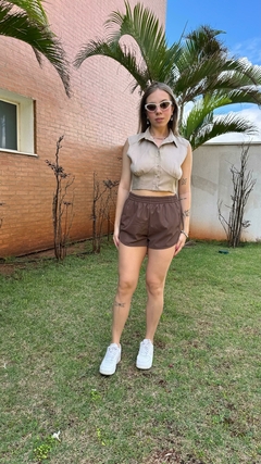 Colete Cropped Brown - Margot Boutique