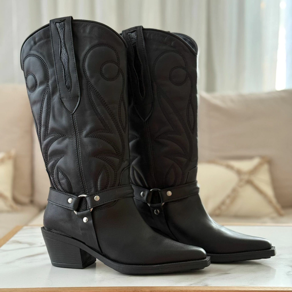 TEXANA CUERO IBIZA NEGRO