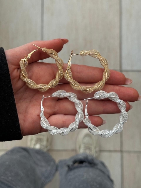 Argollas malla torzada