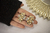 flor strass dorado