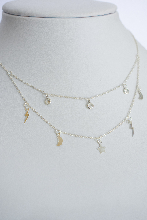 collar luna estrella y rayo