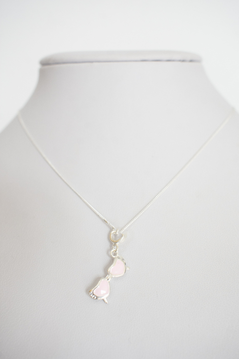 gargantilla lentes rosa