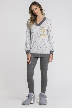 PIJAMA MENSAGEIRO DOS SONHOS BLUSA COM RIBANA CALÇA LEGGING REF. 0141234