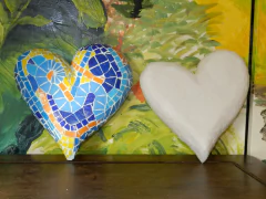 Corazón alegría azul - arte La Lucila
