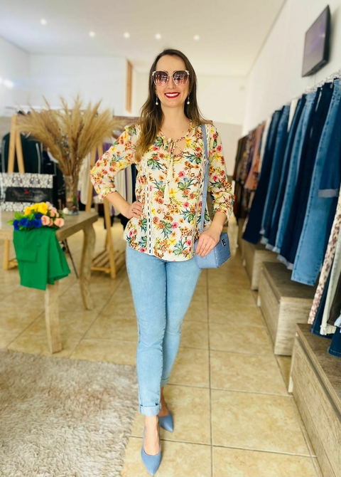 Bata em Chiffon Floral