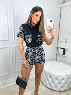 Conjunto de Tricolina Com Bordados