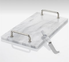 Bandejas travertino carrara marquina con herrajes - comprar online