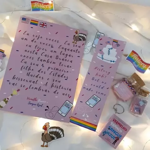 Kit Literário "Vermelho, Branco e Sangue Azul"