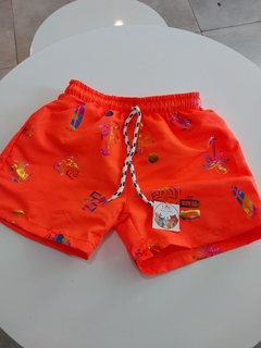 Short de baño naranja