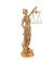 Dama da Justiça 21,5 ou 31cm estatueta deusa Thêmis Pequena ou Média na cor Rose Gold acabamento efeito glitter prateado enfeite decorativo em resina na internet