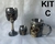 Kit caveira caneca crânio com capacete taça e copo shot inox decorado em resina efeito 3D estilo medieval viking - Holly Variedades