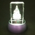 Deusa Kuan Yin kit cubo vidro gravado a lazer com base led multicolorida a pilha, enfeite decorativo.
