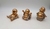 Kit 3 Budas da alegria felicidade dourados glitter enfeites decorativos em resina