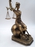 Imagem do Dama da Justiça 18 OU 25CM deusa Thêmis Sentada no Globo pequena ou média enfeite em resina cor bronze acabamento liso. Valor da unidade.