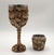 Kit Taça Caveira Crânio cálice e copo shot Inox vários modelos para escolher decorados em resina 3D resina estilo medieval viking Halloween Valor de um kit na internet