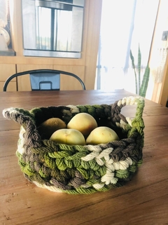 Cesta chata con manija cordón - comprar online