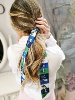 Lenço faixa azul/verde - comprar online