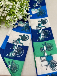 Lenço faixa azul/verde