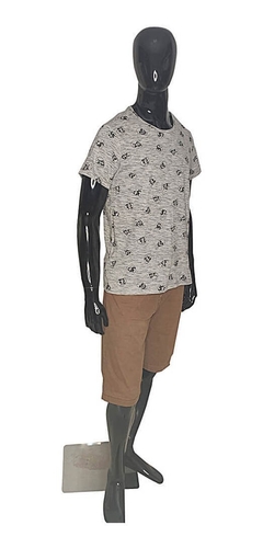 Camiseta Masculina Caveiras Estampada - T-shirt Cinza Claro - loja online