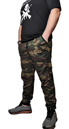 Kit 2 Calças Moletom Camuflada Slim Skinny Jogger Algodão