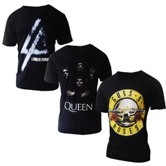 3 X Camisetas Banda de Rock Linkin Park, Guns N' Roses Queen