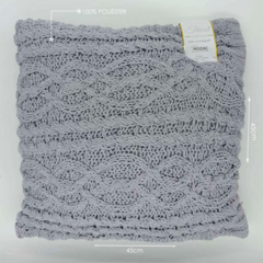 Capa de Almofada Tricot Chenille Rozac Niazitex Cinza - loja online