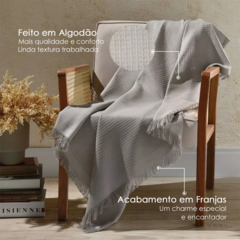 Manta 1,50x2,10 Cinza Marrocos Dohler - Art & Capricho  | Cama, mesa, banho, cortinas, tapetes e decorações em geral!