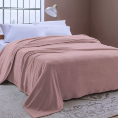 Cobertor Solteiro Rosa Velour Neo